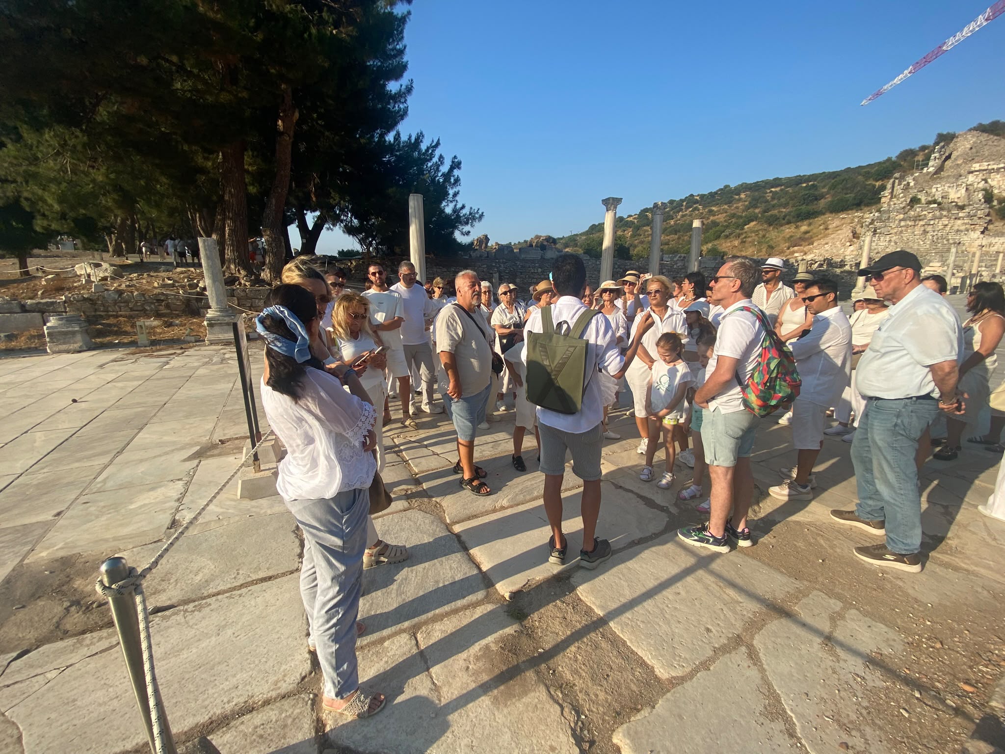 Licensed guide with a group in Ephesus