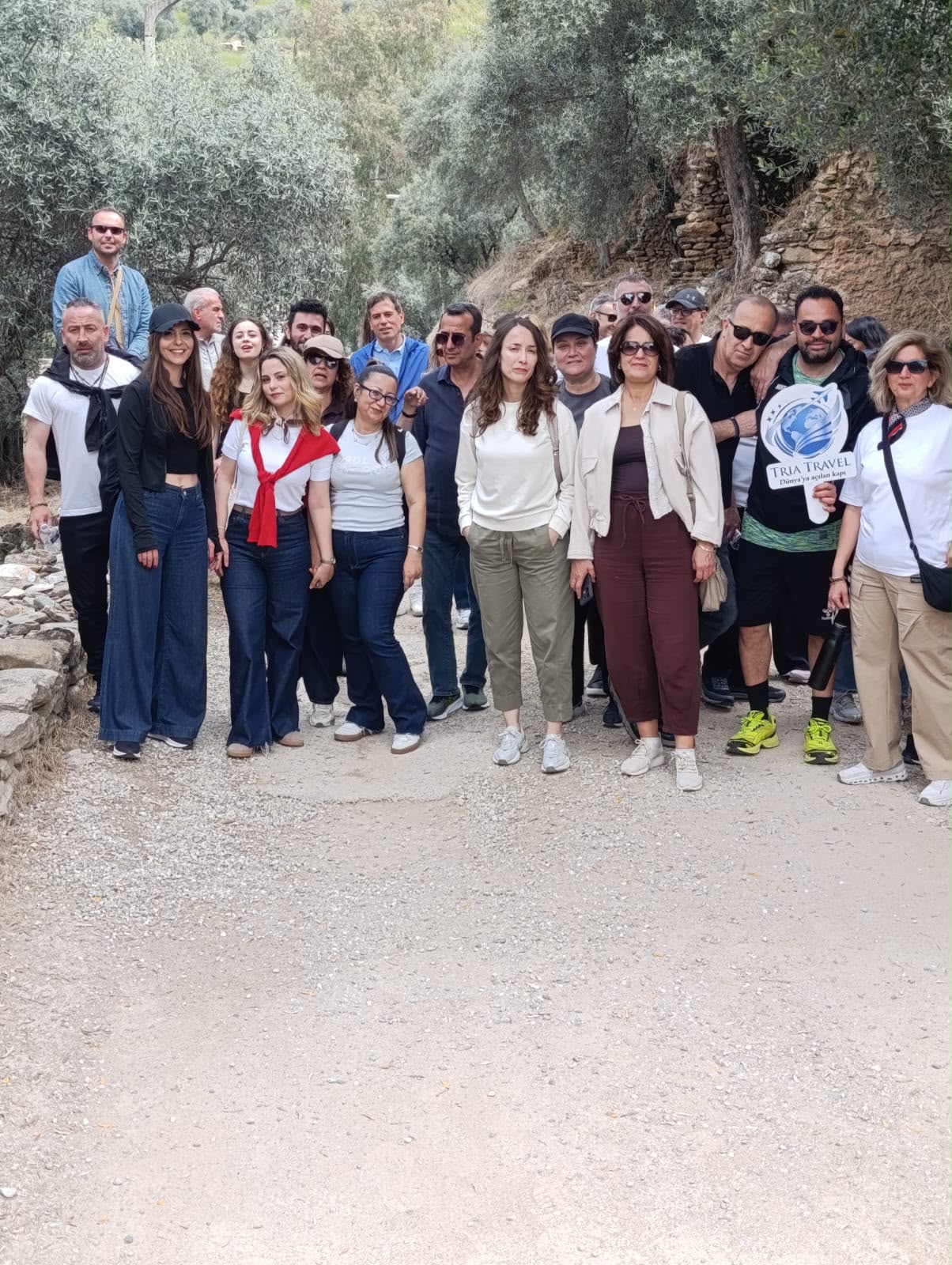 Walking through the olive groves
