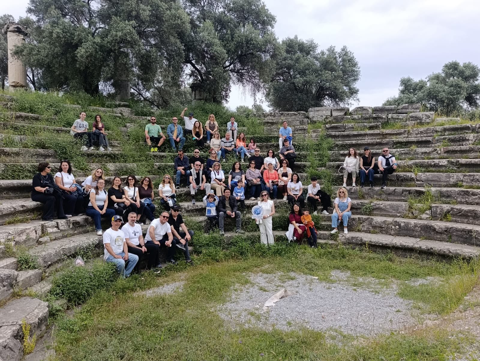 Group in an ancient theatre